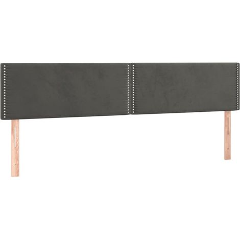 Testiera letto accessorio camera da letto mobili LED 200 x 5 x 78/88 cm tessuto in velluto grigio scuro TDL0201072