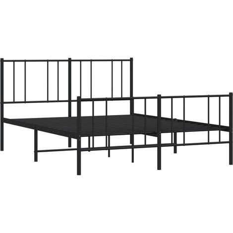 vidaXL Cadre de lit métal sans matelas avec pied de lit noir 120x190cm (1/5)