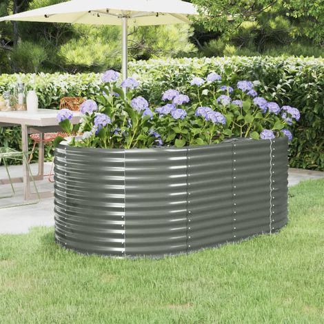 Hochbeet Verzinkter Stahl 175x100x68 cm Grau