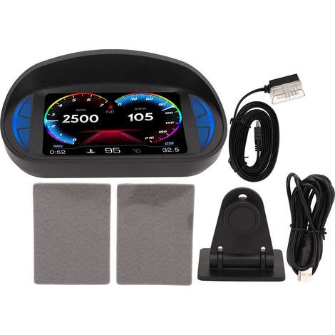 Affichage CAR HUD, Mode GPS Universal pour les Voitures, avec Inclinomètre, Vitesse, Fonction D'avertissement RPM. Compatible Après les Véhicules 2008. (1/5)