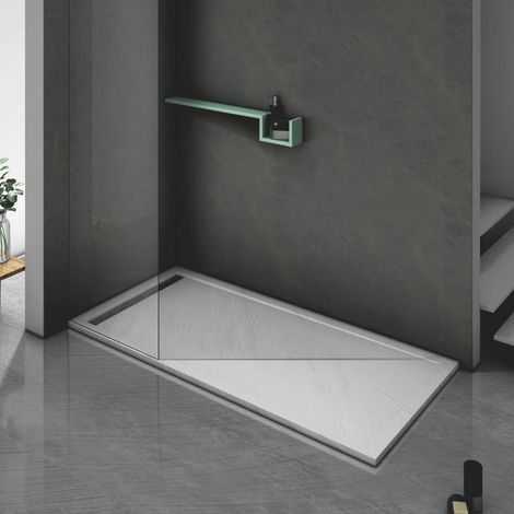 Grand Verre – Receveur de douche 76x80 cm – Charge minérale 60% – Résine et surface en pierre d'imitation – Antidérapant et résistant à l'usure (1/5)