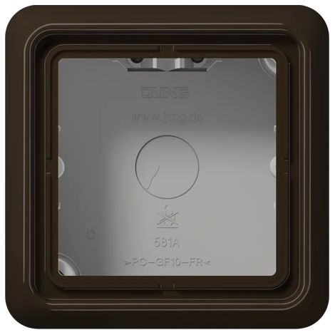 Jung Tapa para montaje en superficie 1 vía, CD 500 Montaje en superficie, duroplástico, marrón, montaje vertical y horizontal CD 581 A BR