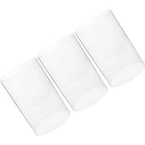 Lot de 3 Abat-Jours en Verre Transparent 10x15 Cm, Bougeoirs Cylindriques sans Fond Coupe-Vent pour Bougies, Manchons Thermorésistants Adaptés Décoration Mariage et (1/5)