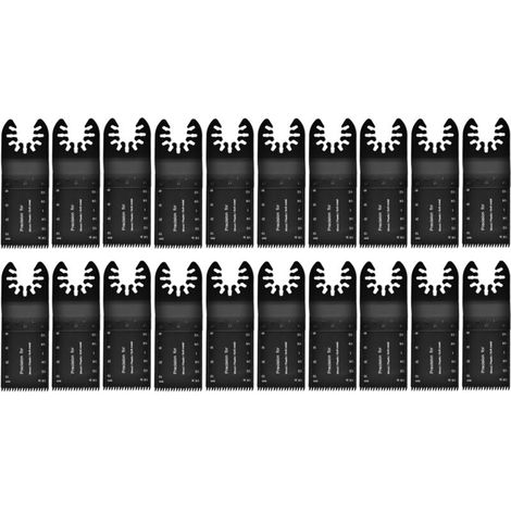 Jeffergarden Lames oscillantes multifonctions, lames de scie multifonctions, noires, 20 pièces, 32 mm, pour menuiserie en métal souple, pour couper le bois et le plastique-DOU