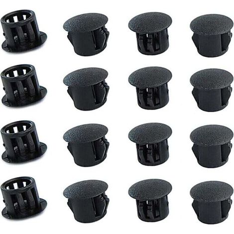 Runde Kunststoffstopfen (schwarz, 8 mm), 20 Stück, Abdeckkappen für Möbelbohrungen, Bohrstopfen für Möbelbohrungen - Crezuo