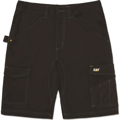 Short De Travail Stretch – Caterpillar Essential Noir – 65% Polyester / 33% Coton / 2% Élasthanne – Coupe Slim – Multi-Poches - 42
