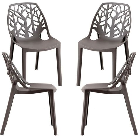 Packs Sillas - Pack 4 Sillas Hissar Polipropileno - Gris oscuro