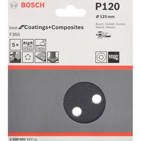 5x Disque abrasif PRO F355 pour ponceuses excentriques (1/2)