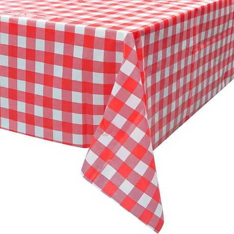 Lot de 4 nappes de pique-nique, nappe à carreaux rouges et blancs, nappe en plastique, nappe jetable pour fête, nappe à carreaux citron cristal
