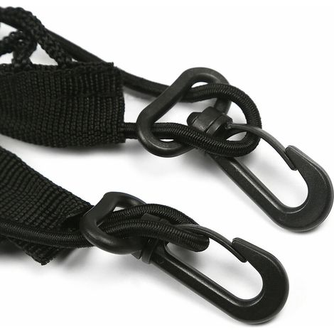 Filet à bagages pour coffre, 1 m de long, 70 cm de large, en nylon élastique extensible, 4 œillets, crochets. (1/5)