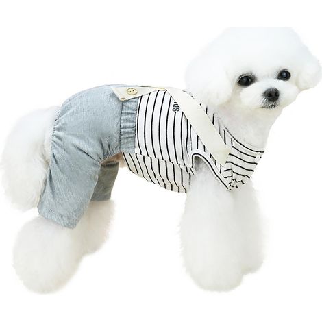 Combinaison pour chien à carreaux, en coton, avec bretelles croisées, idéale pour le printemps. (1/4)