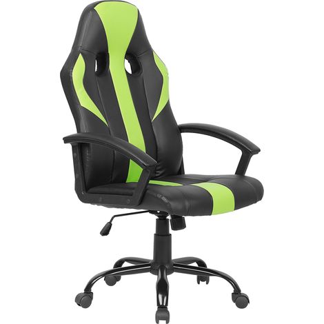 Sedia da Ufficio Ecopelle Nera e Verde Altezza Regolabile e Inclinabile Success