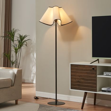 Lampada da Terra Ashton con Paralume a Cono Piantana Alta 153 cm Nero / Bianco lux.pro (1/5)
