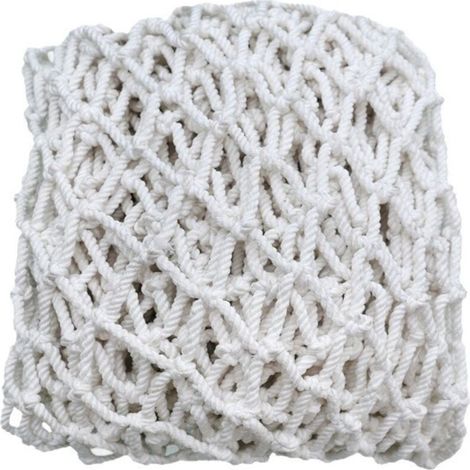 Filet de protection, blanc, 5 m x 5 m (mailles de 5 cm), bâche en polyester pour camion, utilisation dans les escaliers et sur les balcons (1/5)