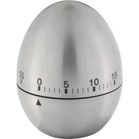 Manueller Timer bis zu 1 Stunde, Edelstahl, eiförmig, 7,5 x 5 cm, Küche, Gebäck