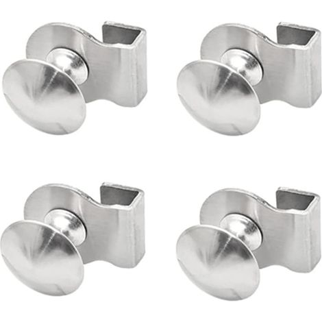 Juego de 4 tiradores para puertas de cristal - Acero inoxidable - No requiere taladrar - Para vitrinas de cristal de 5 a 8 mm de espesor