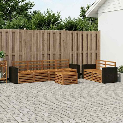 vidaXL Outdoor Sofa Set 7 pcs Natural Solid Acacia Wood (1/5)