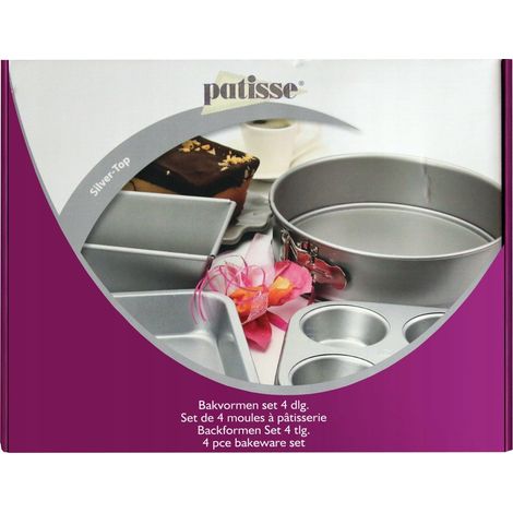 Patisse Silver-Top set de 4 moldes para repostería plateados
