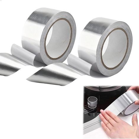 2 rotoli di nastro isolante termico, nastro impermeabile, nastro anticorrosione, nastro in alluminio, per cucine, tetti, cavi (1/5)