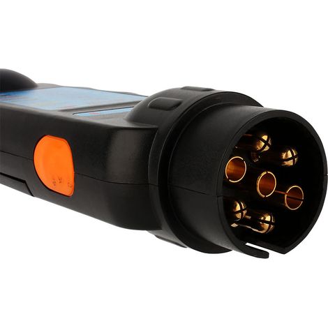 Testeur de connexion pour prise remorque 7 broches 12V, outil de diagnostic noir pour attelage voiture, vérificateur de câblage universel, testeur électrique compact. (1/5)
