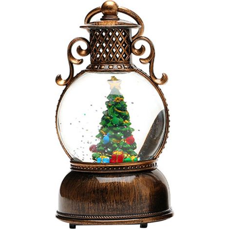Lumières de Noël, boîtes à musique boule de neige, décorations de sapin de Noël USB, cadeaux de fête, lanternes portables remplies d'eau (1/5)