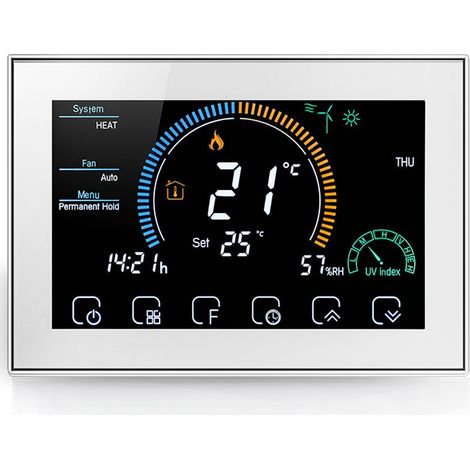 Termostato WiFi Beca BAC-8000ELW Fan Coil 240 Volt Bianco