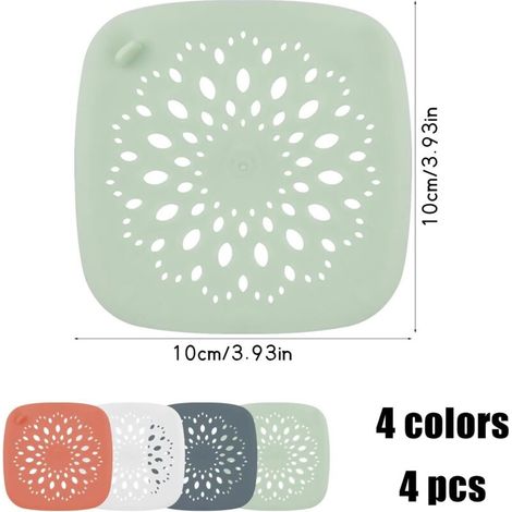 Filtre Pour Evier - Filtre A Cheveux En Silicone - Pour Bain Cuisine Lavabo - Lot De 4 (1/5)