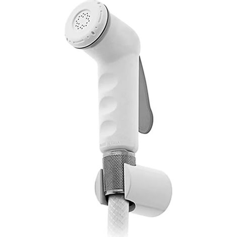 Doccetta igienica bianca con flessibile 120 cm completa di supporto e tasselli (1/4)