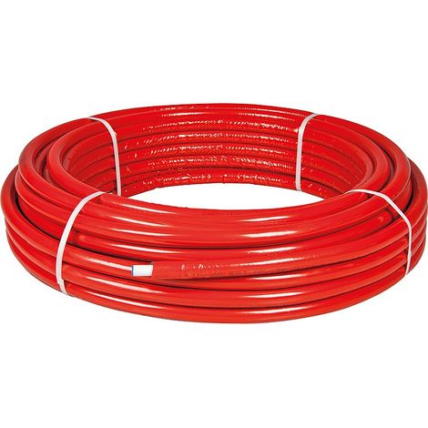 Banyo – Tube multicouche préisolé 16 x 2mm – Isolation rouge 6m – Compatible plancher chauffant – Système Turbo - Press (1/2)