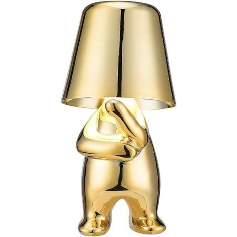 Mr-WHY figurine décorative pour chambre, lampe de bureau créative, sculpture penseur design, veilleuse ambiance salon, cadeau original déco intérieur, statuette résine moderne (1/4)