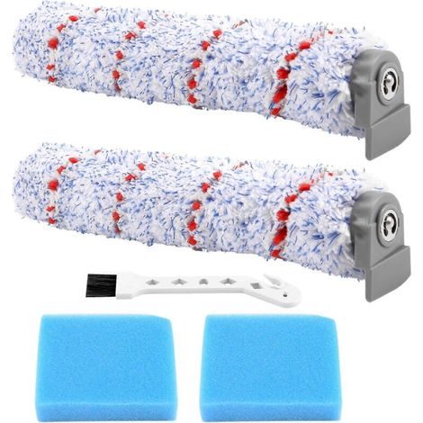Ensemble de têtes de brosse de rechange pour aspirateur eau et poussière Tineco iFloor : 2 têtes de brosse + 2 accessoires pour un nettoyage en profondeur de qualité. (1/5)