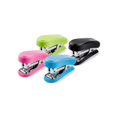 Novus pack de 12 mini grapadoras compactas - hasta 12 hojas - grapado cerrado y abierto - cada grapadora incluye 320 grapas - colores surtidos