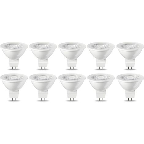 Basics 10-pack LED spot bulbs, GU5.3 MR16, 5 W (equivalent to 35 W), warm white, not dimmable [energy class G]