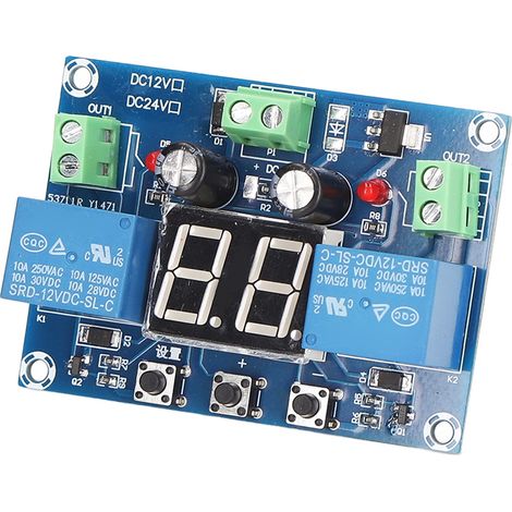 Module temporisateur relais cycle 0-99s afficheur numérique 2 voies 12V continu carte de commande (1/5)