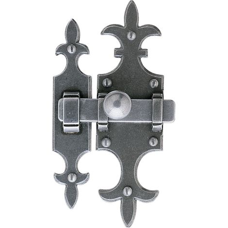 Targette à pêne plat rustique 679 epoxy gris - BOUVET - T33C6R