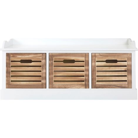 Interiors by Premier Natural and White 3 Drawer Chest, Contemporary Drawer Chest, Modern Drawers Unit, White 3 Drawer Dresser Unit