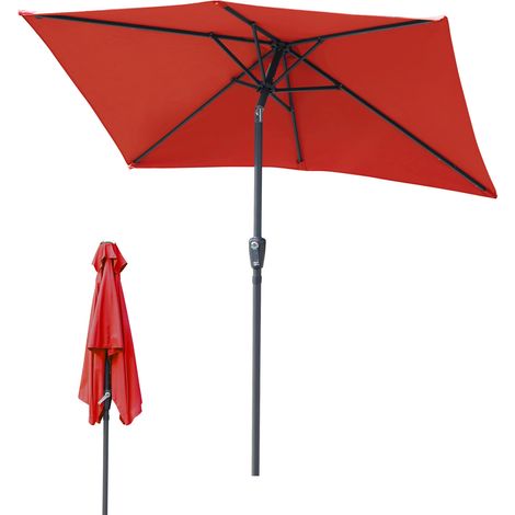 Randaco Sombrilla rectangular modular de 2 × 3 m – Sombrilla para terraza para montar, rojo