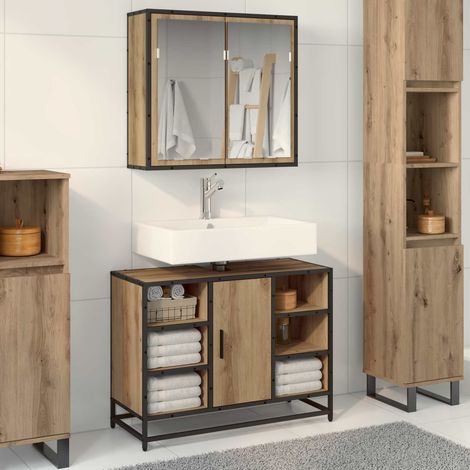 vidaXL Bathroom Furniture Set 2 pcs Artisan Oak Engineered Wood (1/5)