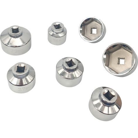 3/8"-Ölfilterdeckel-Schlüssel-Steckschlüsselsatz, 7-teilig, 24, 27, 29, 30, 32, 36, 38 mm, passend für Mercedes-Benz, VW und BMW