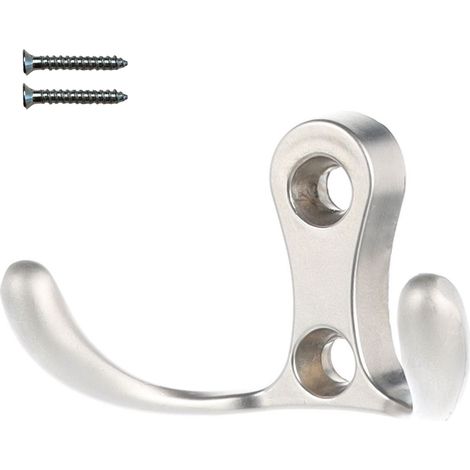 Appendiabiti da parete in nichel opaco con due ganci XV02 (1/5)