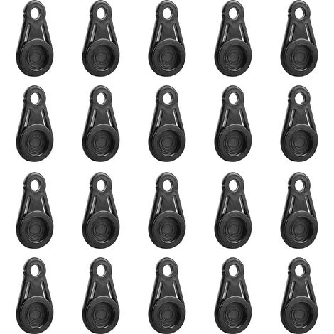 Set di 16 clip per tende con clip mobili per teloni, adatte per verande, camper e teloni.