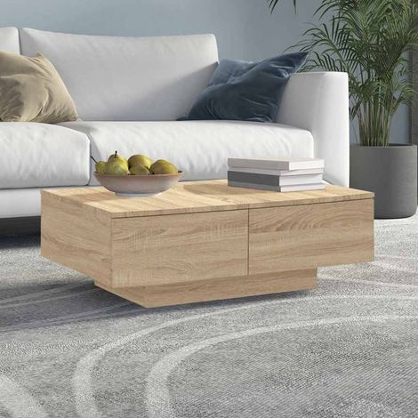 804178 vidaXL Coffee Table Sonoma Oak 90x60x31 cm Engineered Wood (1/5)