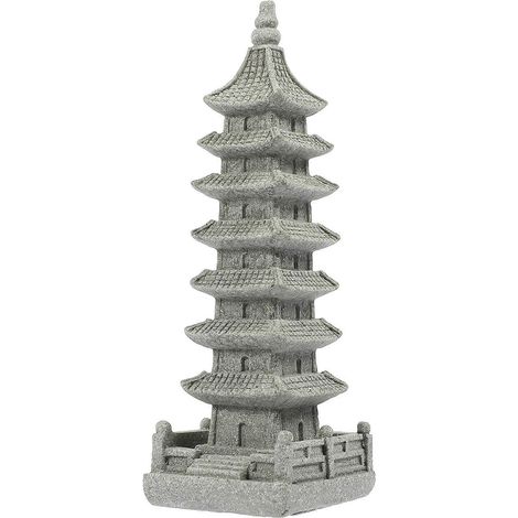 Artisanat en pierre vivante, pierre de simulation, ornement pour bonsaï, décoration en pierre.-10.5X3.5X3.5CM-Grey (1/3)
