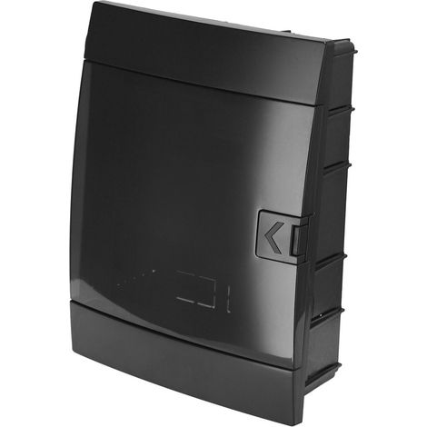 Tableau électrique encastrable 16 modules (2x8) IP40 étanche noir porte fumée HOROZ