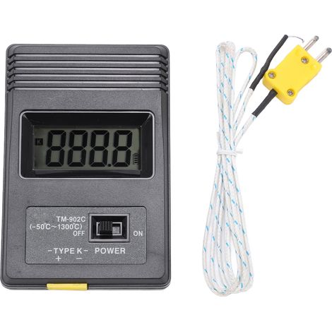 Digitales LCD-Thermometer vom Typ K mit Thermoelementsonde -50 bis 500 °C, Temperaturfühler TM-902C (1/5)