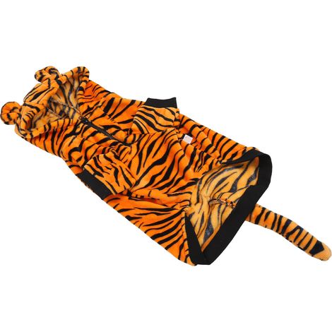 Vêtements chauds pour animaux de compagnie, motif rayures tigrées mignonnes, préviennent la perte de poils, vêtements d'hiver pour chiens moyens et grands, taille 6XL (1/5)