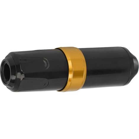 Stylo à tatouer rotatif avec cartouche d'aiguille à longueur de trait réglable et interface RCA, idéal pour les tatoueurs débutants et confirmés, noir et or. (1/5)