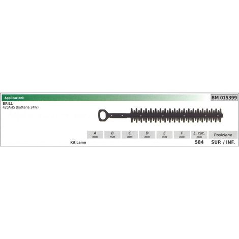 Lame inférieure/supérieure Taille-haie BRILL 420AHS 015399