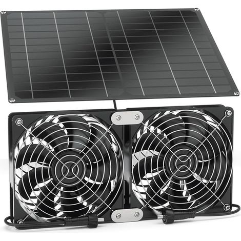 15-W-Solarventilator, wasserdichtes Solarpanel und Dual-Lüfter-Kit, geeignet für den Hühnerstall im Gewächshaus im Freien (1/5)