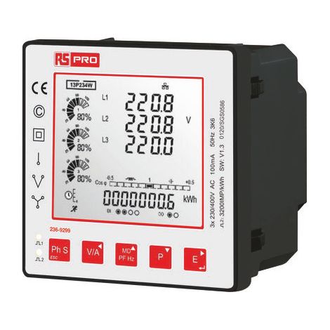 Compteur d'énergie RS PRO, mono/triphasé ( Prix pour 1 )